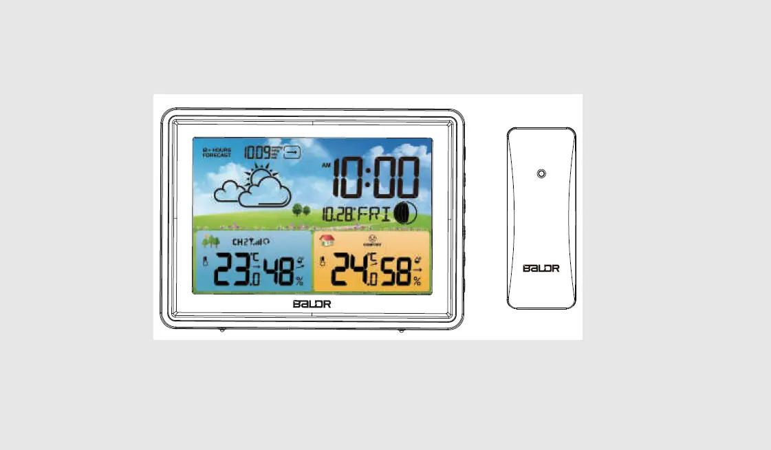 Baldr B0359wst2h2pr-v1 Wireless Color Weather Station With Moon Phase User Manual