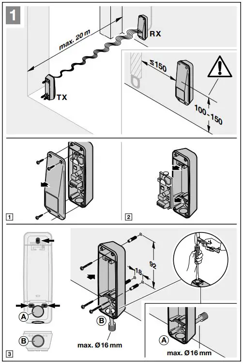 HORMANN-EL-71-B-Photocells-One-Way-Light-Barrier-fig-1