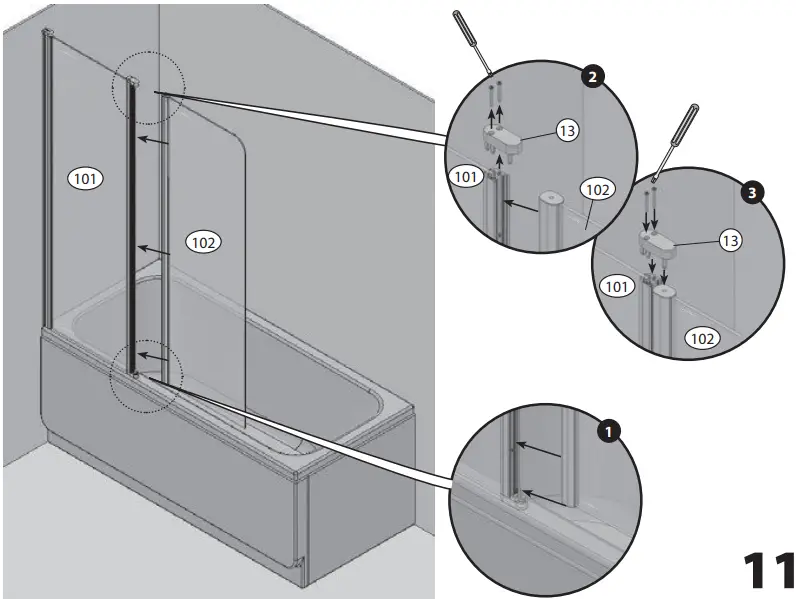 RAVAK CVS2-100 LR BRIGHT ALUMINUM TRANSPARENT-fig11