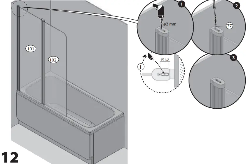 RAVAK CVS2-100 LR BRIGHT ALUMINUM TRANSPARENT-fig12