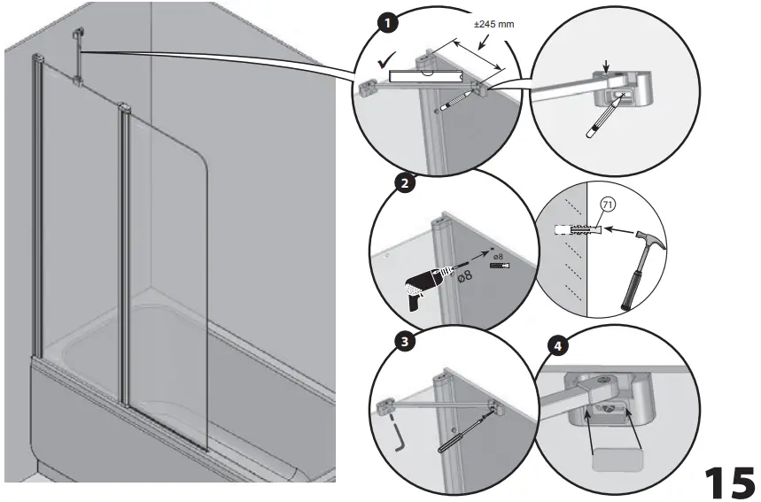 RAVAK CVS2-100 LR BRIGHT ALUMINUM TRANSPARENT-fig15