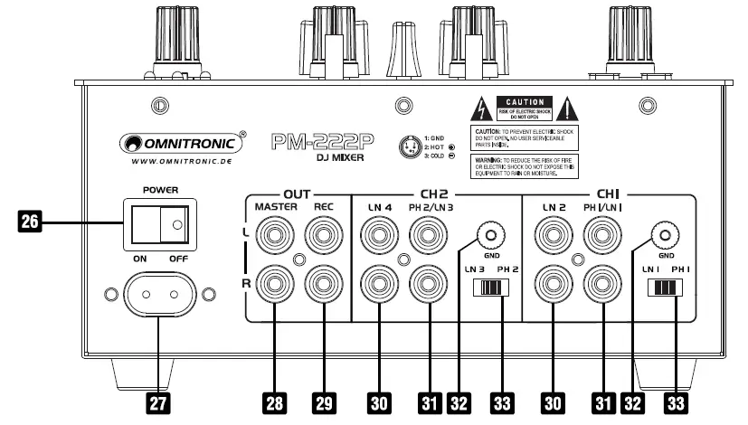 OMNITRONIC PM-222P DJ Mixer or Player 2