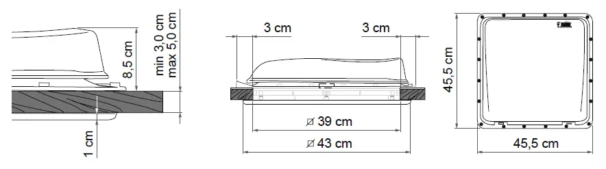 FIAMMA Vent 160 Roof Light-4