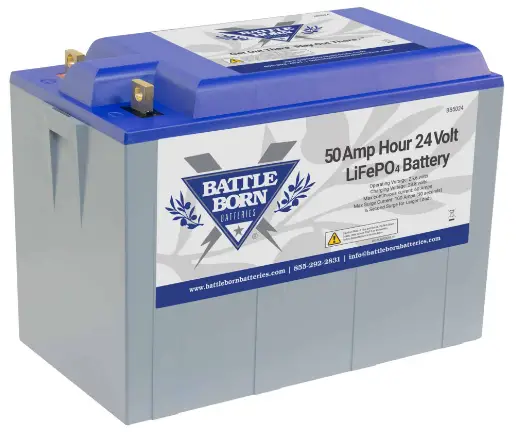 BATTLE BORN BATTERIES BB5024 50Ah 24V Deep Cycle LiFePO4 Battery