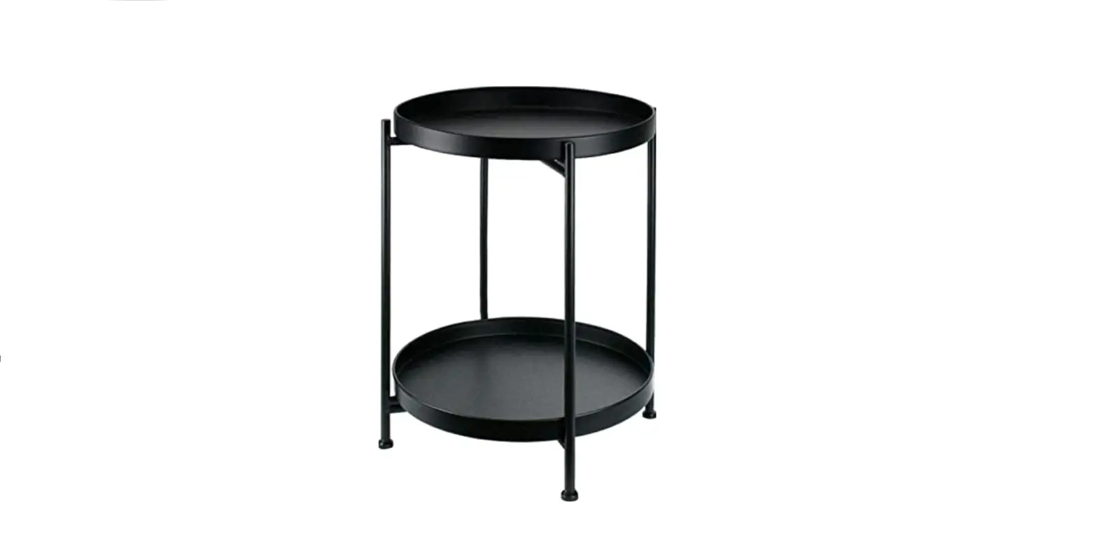 Maypex 2300752-blk-h Tray Top Round Metal Black Accent Table User Manual