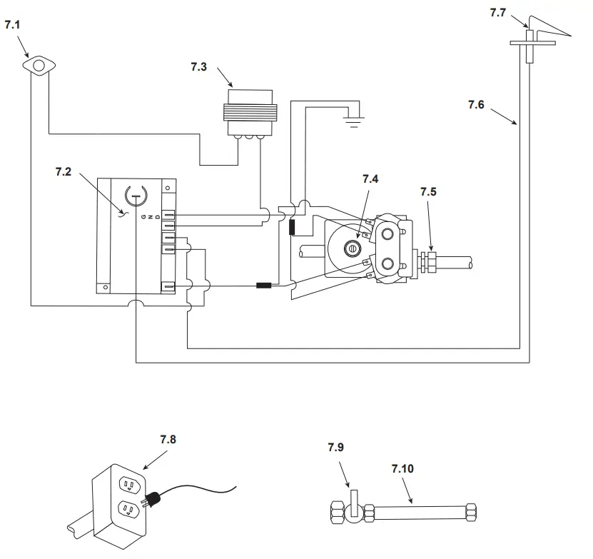 heatilator GCDC42E 42 Inch Caliber DV Gas Fireplace Diagram