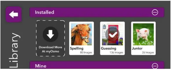 Game Osmo Words User Guide - Selecting which albums to play with