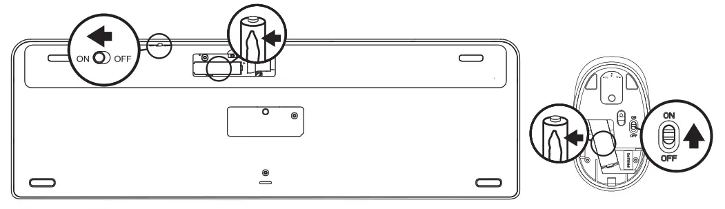 PHILIPS SPT6407 4000 Series Keyboard Mouse Combo - battery