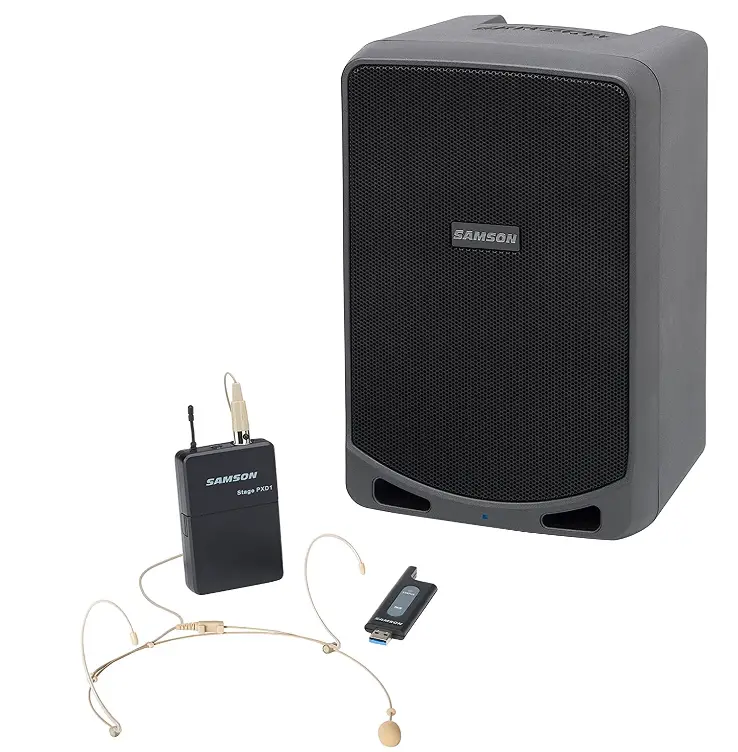 Samson Expedition XP106wDE Rechargeable Portable PA System with Wireless Headset Microphone and Bluetooth
