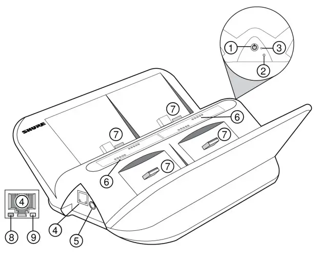 SHURE 4- and 8-Bay Networked Docking Stations -