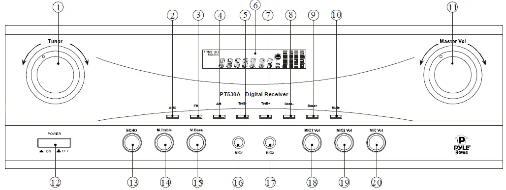 Pyle PT530A Home Audio Stereo Receiver Power Amplifier  (3)