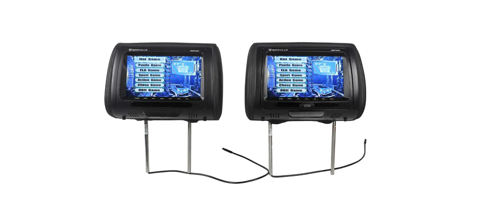 Rockville Rvd951-bk 9-black Dual Dvd/usb/hdmi/sd Car Headrest Monitors User Guide