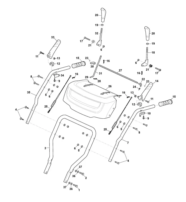 STIGA 219802532,S17 SWS 800 G Petrol Sweeper - Handle Parts
