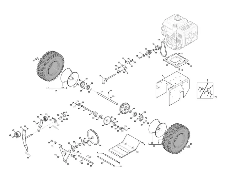 STIGA 219802532,S17 SWS 800 G Petrol Sweeper - Transmission Parts