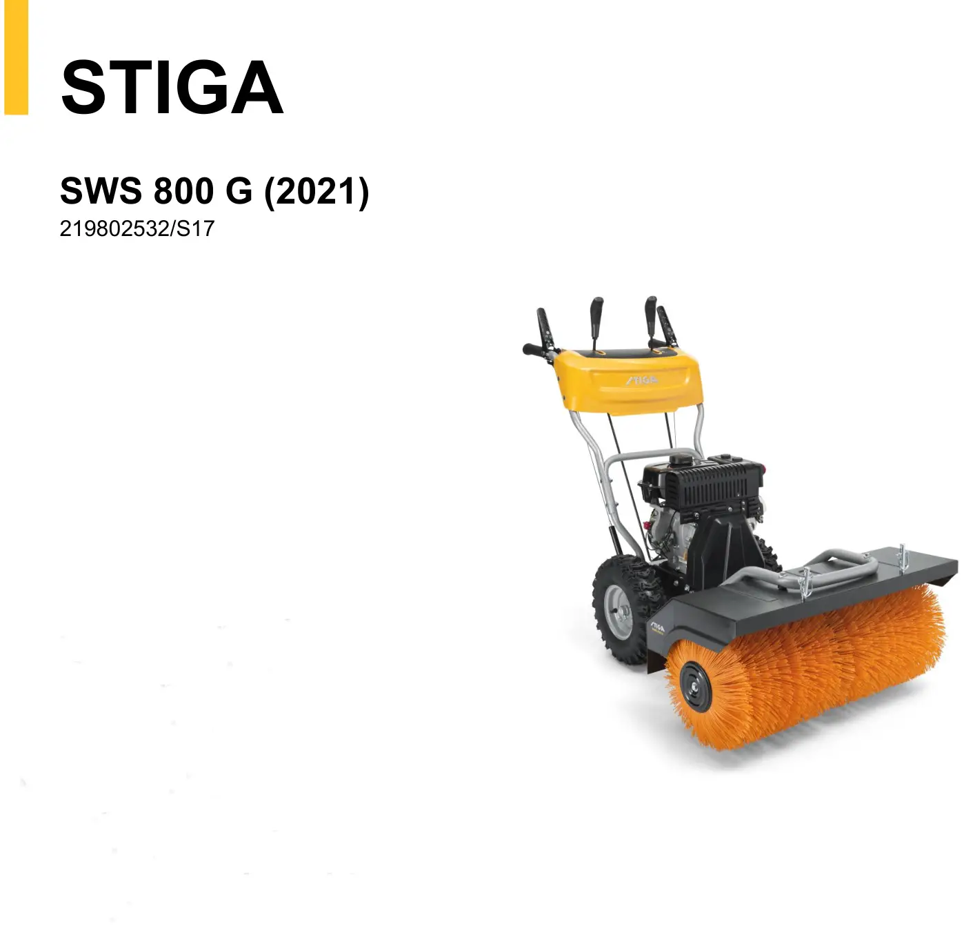 STIGA 219802532,S17 SWS 800 G Petrol Sweeper User Guide
