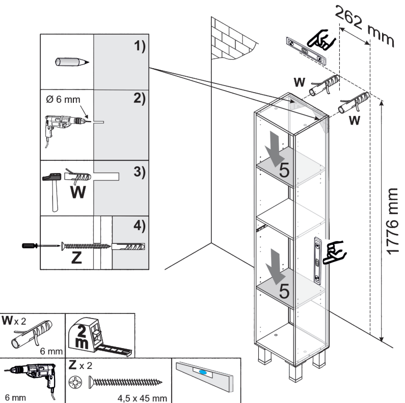 Fores 305250 A4 Bath Wall Cupboard - Fig8