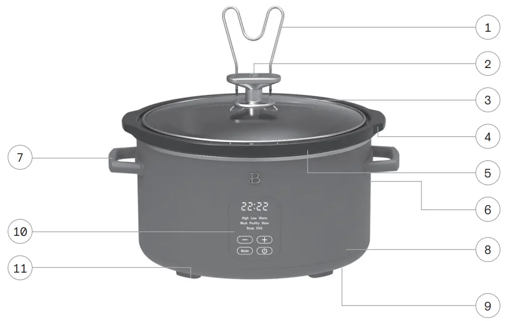 Beautiful 6QT Programmable Slow Cooker Cornflower - fig 1