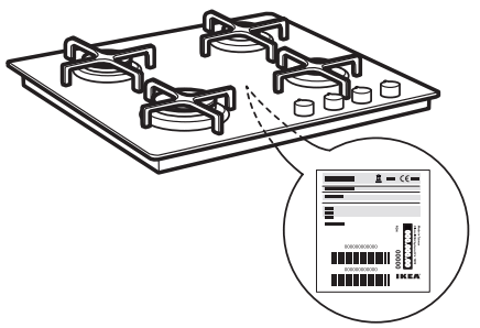 IKEA 402 780 67 Gas Hob Glass Black - fig3