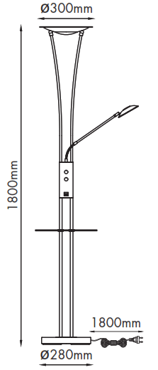 QAZQA 99506 Sevilla FL Modern Gold Brass Floor Lamp - fig
