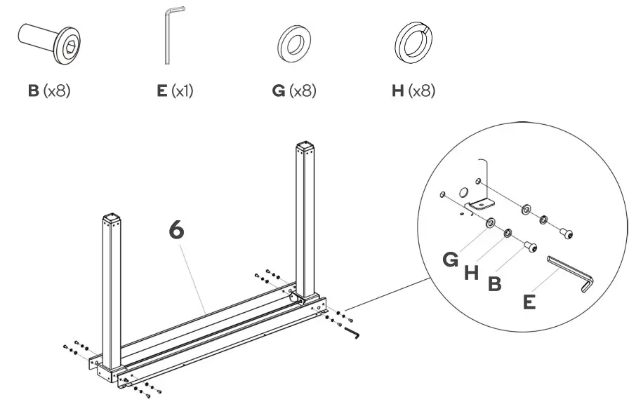 kogan ELSTANDMWWA Standing Manual Desk - ASSEMBLY 2