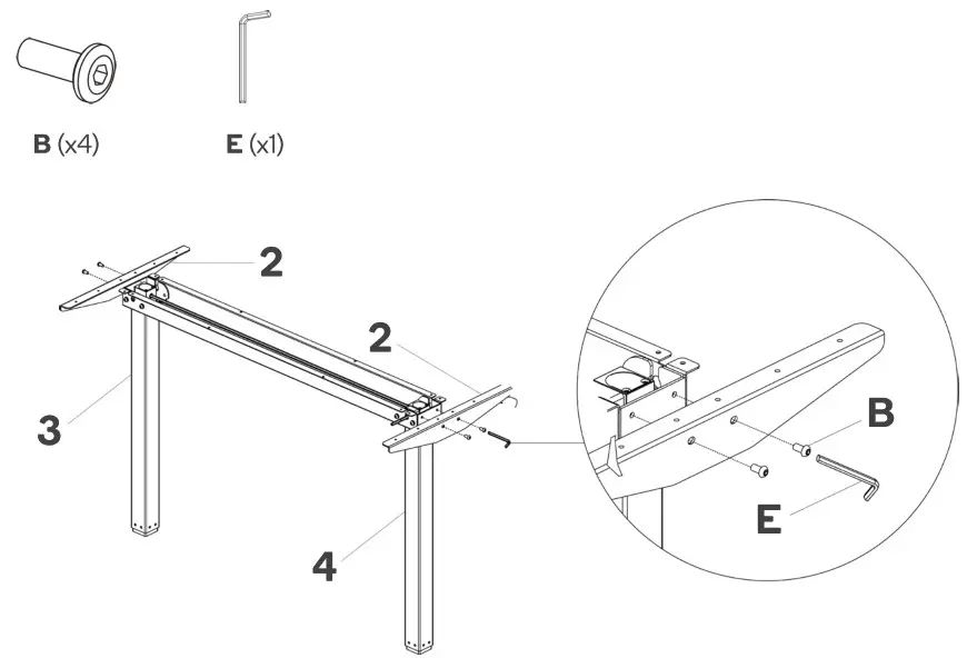 kogan ELSTANDMWWA Standing Manual Desk - ASSEMBLY 3