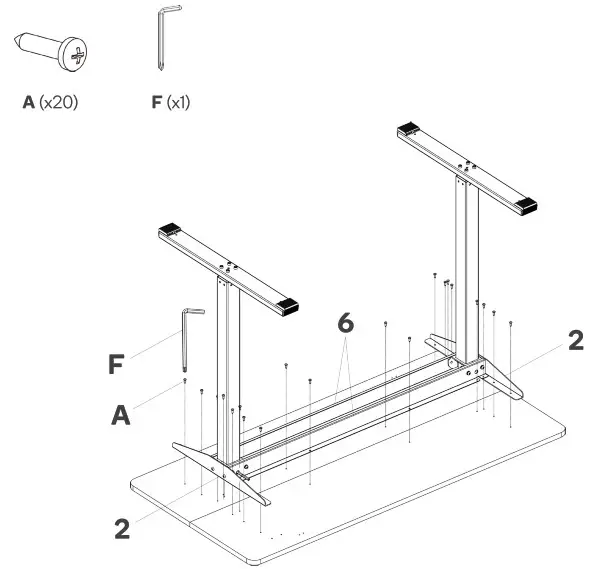 kogan ELSTANDMWWA Standing Manual Desk - ASSEMBLY 6