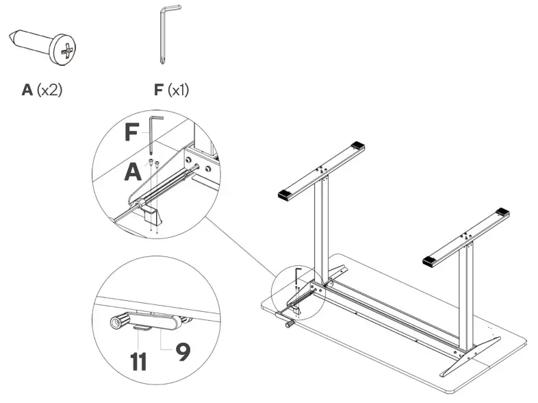 kogan ELSTANDMWWA Standing Manual Desk - ASSEMBLY 8