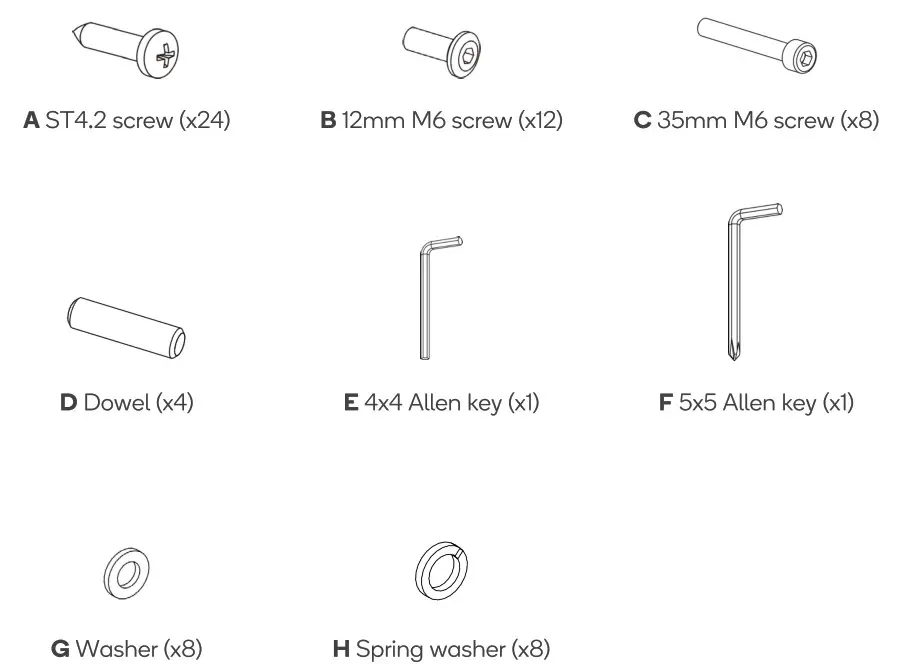 kogan ELSTANDMWWA Standing Manual Desk - Hardware 1