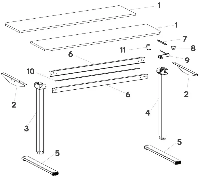 kogan ELSTANDMWWA Standing Manual Desk - OVERVIEW 1