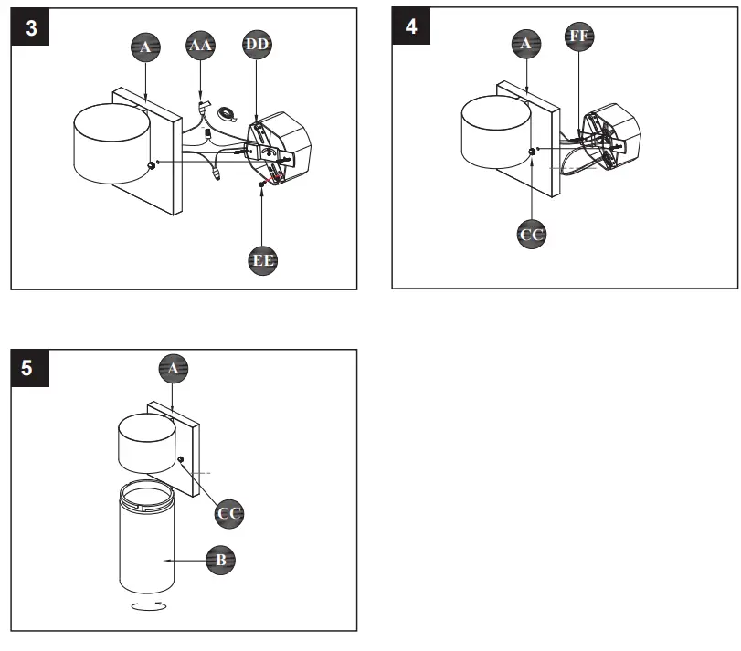 Origin 21 81010 Smithfield LED 1-Light Outdoor Coal Cylinder Wall Mount - fig 4