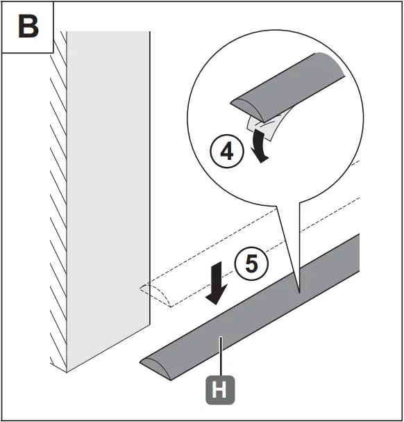 H FELE Slido D-Line802 150U Sliding Door Fitting A01j