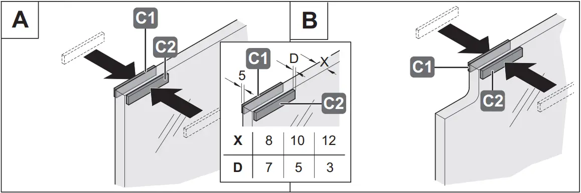 H FELE Slido D-Line802 150U Sliding Door Fitting A02