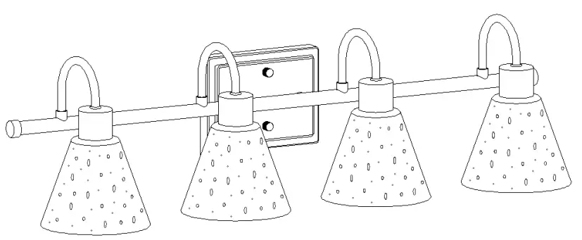 ZEVNI A04773W4 28-Inch 4-Light Black-Gold Modern-Contemporary Vanity Light