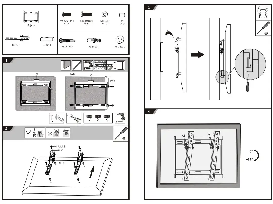 PureMounts PM-BT200 Till Wall Mount img1