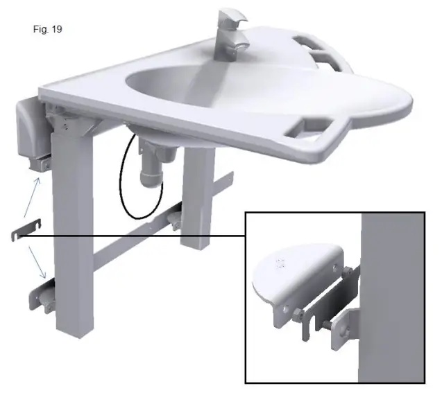 ROPOX 6153 Support Washbasin Basic Right hand - Ropox Lateral 17
