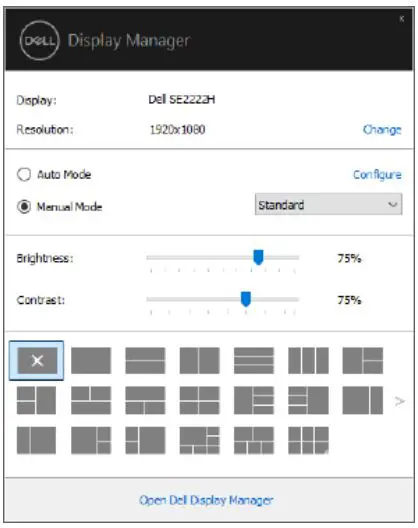 DELL SE2222H 22 Inch FHD Computer User Guide - Quick Settings