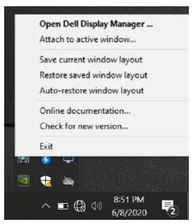 DELL SE2222H 22 Inch FHD Computer User Guide - Save current window layout