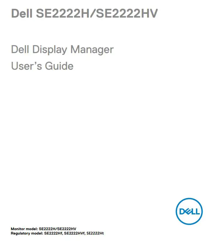 DELL SE2222H 22 Inch FHD Computer User Guide
