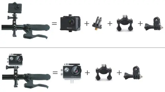 DRAGON TOUCH Vision 4 Lite Anti Shake Waterproof Action Camera - MOUNTING YOUR CAMERA 3