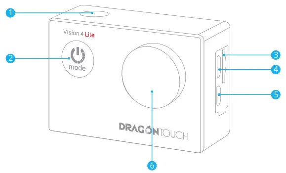 DRAGON TOUCH Vision 4 Lite Anti Shake Waterproof Action Camera - YOUR VISION 4 LITE