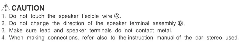 Pioneer TS-A682F 4-Way Speaker - Caution Details