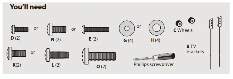 DYNEX DX-DTVMFP12 TV Wall Mount - Attaching the mounting hardware to TVs 2