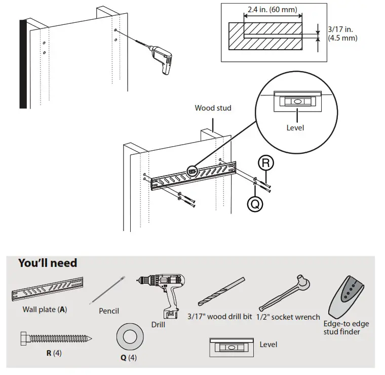 DYNEX DX-DTVMFP12 TV Wall Mount - Installing on a wood stud wall