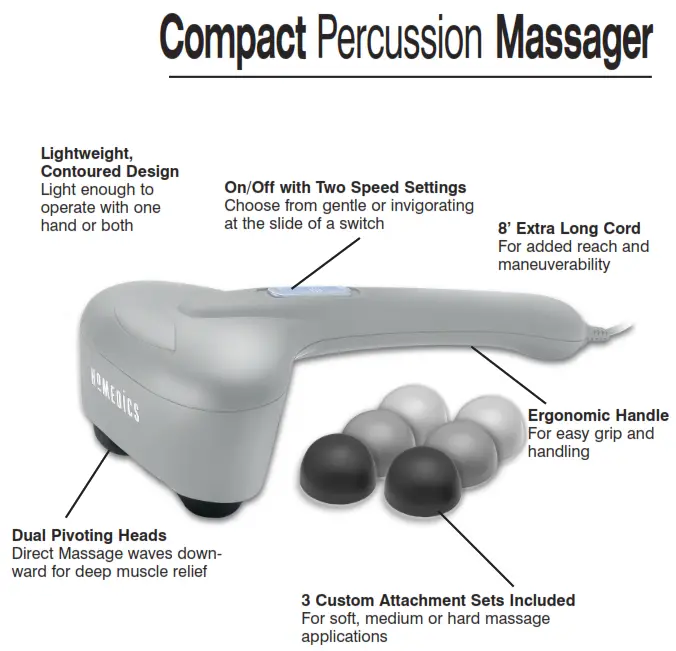 Compact Percussion Massager - with Two Speed Settings