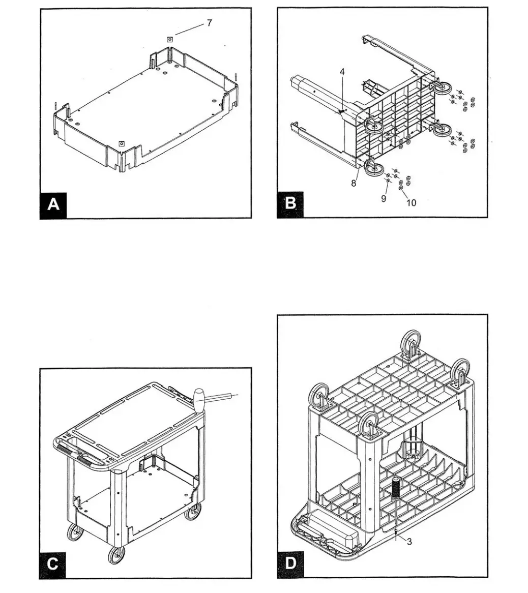 Toter UCF00-S0001 Heavy Duty 2-Flat Shelf - Instructions