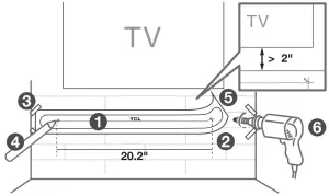 TCL ALTO 6 20 Channel Sound Bar with Dolby Audio - Wall mount