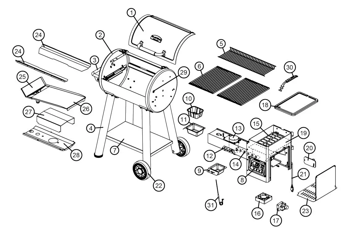 Broil King 494051 Crown Pellet 500 400 Smoker and Grill BBQ - BROIL KING® PELLET GRILL PARTS