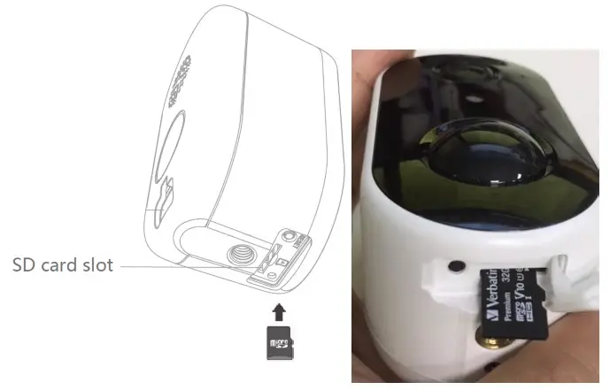 mirabella genio Snap 8S Wifi Camera - Insert the Micro SD card