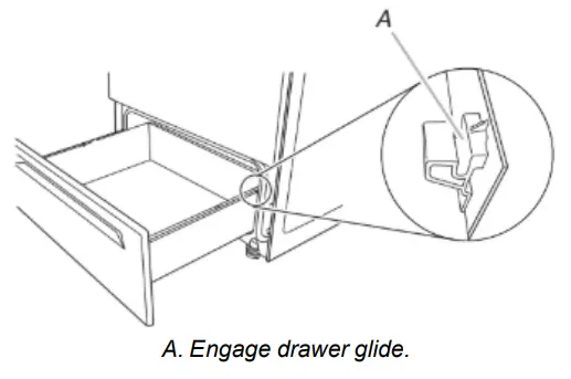 AquaLift W11432242A Freestanding Electric Range - Engage drawer glide