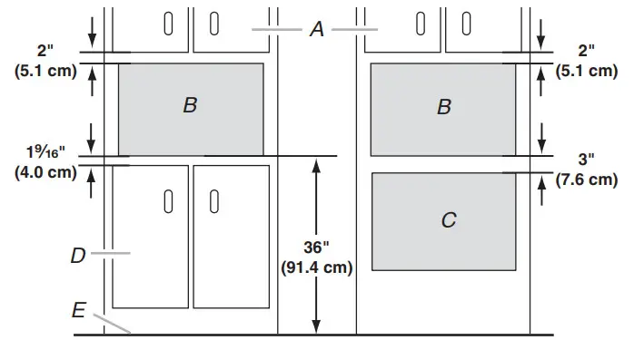 KitchenAid MKC2157 Microwave Oven Built in Trim Kit - Location Requirements